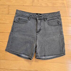 Obey gray denim mini white polka-dot whimsy shorts | WMS 27